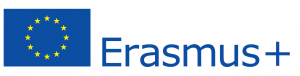 Logo Erasmus+ con scritta e bandiera dell'Unione Europea.